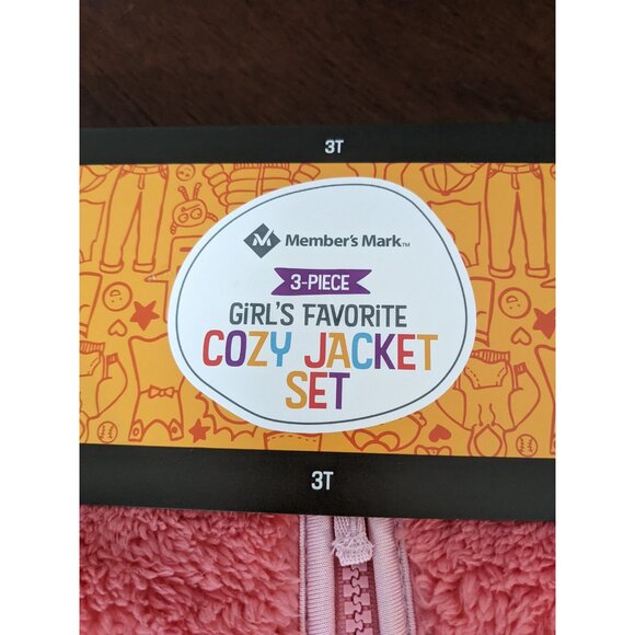 Members Mark Matching Set 3 piece Girls Top Pants Coat Jacket Woodland Owl Trees - Picture 5 of 12